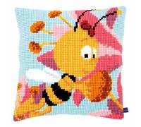 Vervaco Kit de Coussin au Point de Croix, Willy avec Une Fleur Rose