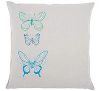 Vervaco Kit de Coussin de Broderie, Papillons Bleus