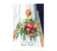 Vervaco Kit de point de croix "Bouquet de mariée", modèle à compter, 21x29cm