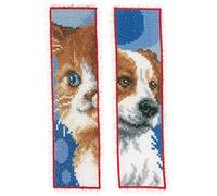 Vervaco Kit de Point de Croix compté, Marque-Page, Chat et Chien, Lot de 2