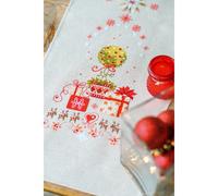 VERVACO De Point De Croix Compté Chemin De Table CADEAUX SOUS LE SAPIN Broderie Kit Complet Adulte Loisir Créatif Maison Decoration Manuelle Table Cadeou DIY ca. 29 x 102 cmCross Stitch