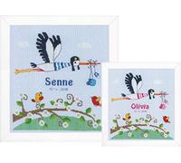 Vervaco Kit de Point de Croix compté: Registre de Naissance: Stork