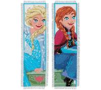 Vervaco Kit de Point de Croix compté, Signet, Disney, Frozen - Sisters Forever (Lot de 2)
