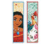 Vervaco Kit de point de croix compté Signet Disney Moana – Lot de 2