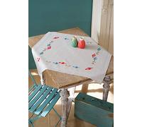 Vervaco Kit de Point de Croix, Nappe, Plumes