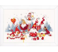 Vervaco Kit de point de croix "Rencontre de Noël", tissu à compter, 38x27cm