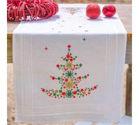 Vervaco kit de point de satin estampillé nappe "Arbre de Noël avec décoration",