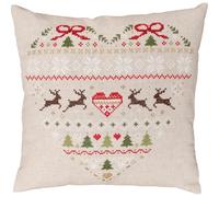 VERVACO Kit Housse De Coussin à Broder CŒUR FESTIFPoint De Croix Kit Pré-imprimé Pour Coussin Avec Fermeture Éclair DIY ca. 40 x 40 cm Cross Stitch