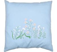 VERVACO Kit Housse De Coussin à Broder FLEURS PASTEL Kit Broderie Pré-imprimé Pour Coussin Avec Fermeture Éclair DIY 40 x 40 cm Set Loisir Créatif Deco Activité Manuelle Adulte Embroidery