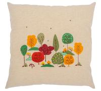 VERVACO Kit Housse De Coussin à Broder Forêt d'automne Kit Broderie Pré-imprimé Pour Coussin Avec Fermeture Éclair DIY 40 x 40 cm Set Loisir Créatif Deco Activité Manuelle Adulte Embroidery