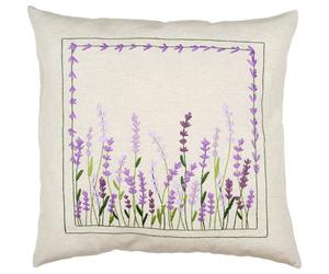VERVACO Kit Housse De Coussin à Broder LAVANDE Kit Broderie Pré-imprimé Pour Coussin Avec Fermeture Éclair DIY ca. 40 x 40 cm Set Loisir Créatif Deco Activité Manuelle Adulte Embroidery
