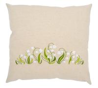 VERVACO Kit Housse De Coussin à Broder MUGUET DES VALLÉES Kit Broderie Pré-imprimé Pour Coussin Avec Fermeture Éclair DIY 40 x 40 cm Set Loisir Créatif Deco Activité Manuelle Adulte Embroidery