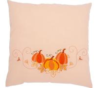 VERVACO Kit Housse De Coussin à Broder Récolte de citrouilles Kit Broderie Pré-imprimé Pour Coussin Avec Fermeture Éclair DIY 40 x 40 cm Set Loisir Créatif Deco Activité Manuelle Adulte Embroidery