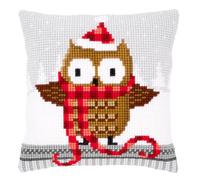 Vervaco Kit Point De Croix: Coussin: Hibou Chapeau De Père Noël