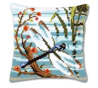 Vervaco – Kit coussin point de croix Libellule – Multicolore