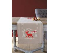 Vervaco Kit Point De Croix Pré-Imprimé Chemin De Table HIVER NORVÉGIEN Broderie Kit Complet Adulte Loisir Créatif Maison Decoration Manuelle Table Cadeou DIY ca. 40 x 100 cm Cross Stitch Embroidery