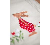 VERVACO Kit Point De Croix Pré-Imprimé Chemin De Table LAPINS DE PÂQUES Broderie Kit Complet Adulte Loisir Créatif Maison Decoration Manuelle Table Cadeou DIY ca. 40 x 100 cm Cross Stitch Embroidery