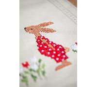 VERVACO Kit Point De Croix Pré-Imprimé Chemin De Table LAPINS DE PÂQUES Broderie Kit Complet Adulte Loisir Créatif Maison Decoration Manuelle Table Cadeou DIY ca. 40 x 100 cm Cross Stitch Embroidery