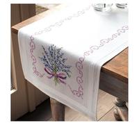 Vervaco Kit point de croix Chemin de table Lavande pré-imprimé kit complet adulte 40 x 100 cm