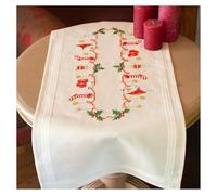 VERVACO Point De Croix Pré-Imprimé Chemin NOËL Broderie Kit Complet Adulte Loisir Créatif Maison Decoration Manuelle Table Cadeou DIY ca. 40 x 100 cm Cross Stitch Embroidery, Coton, Multicolore