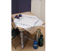 Vervaco Kit Point De Croix Pré-Imprimé Nappe LAVANDE Broderie Kit Complet Adulte Loisir Créatif Maison Decoration Manuelle Table Cadeou DIY ca. 80 x 80 cm Cross Stitch Embroidery