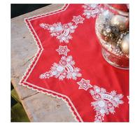 Vervaco Kit Point De Croix Pré-Imprimé Nappe SAPIN EN FORME Broderie Kit Complet Adulte Loisir Créatif Maison Decoration Manuelle Table Cadeou DIY ca. 75 x 75 cm Cross Stitch Embroidery