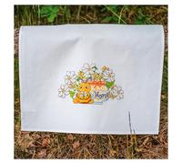 VERVACO Kit Point De Croix Pré-Imprimé Torchons ABEILLE HEUREUSE Broderie Kit Complet Adulte Loisir Créatif Maison Decoration Manuelle Cadeou DIY ca. 46 x 71 cm Cross Stitch Embroidery