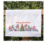 VERVACO Kit Point De Croix Pré-Imprimé Torchons GNOMES DE NOËL Broderie Kit Complet Adulte Loisir Créatif Maison Decoration Manuelle Cadeou DIY ca. 46 x 71 cm Cross Stitch Embroidery