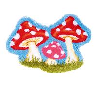 Vervaco Kit Tapis Point Noué Á Faire CHAMPIGNONS Broderie Debutant DIY Latch Hook Kit Complet Decoration Maison Manuelle Loisir Créatif ca. 70 x 50 cm Embroidery