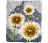VERVACO Kit Tapis Point Noué Á Faire FLEUR DE PELUCHEBroderie Debutant DIY Latch Hook Kit Complet Decoration Maison Manuelle Loisir Créatif ca. 43 x 54 cm Embroidery