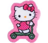 Vervaco Kit Tapis Point Noué Á Faire HELLO KITTY Broderie Debutant DIY Latch Hook Kit Complet Decoration Maison Manuelle Loisir Créatif ca. 55 x 75 cm Embroidery