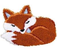 Vervaco Kit Tapis Point Noué Á Faire RENARD DORMANT Broderie Debutant DIY Latch Hook Kit Complet Decoration Maison Manuelle Loisir Créatif ca. 55 x 46 cm Embroidery