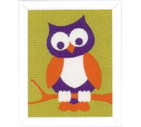 Vervaco Kit tapisserie Un hibou sage, ca. 12,5 x 16 cm / 5" x 6,4", Couleurs Variées