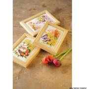 Vervaco miniatures "fleurs et papillons", jeu de 3, modèle de comptage