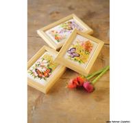 Vervaco miniatures "fleurs et papillons", jeu de 3, modèle de comptage
