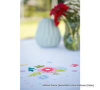 Vervaco Nappe imprimée, ensemble de broderie "Fleurs de printemps", dessin de broderie