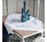 Vervaco Nappe Set point plat "Plantes d'intérieur", dessin à broder, 80x80cm
