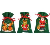VERVACO Point De Croix Compté Kit Sachet Aromates Complet Set NOËL LOT DE 3 De Broderie Loisir Créatif Maison Decoration Cadeau DIY ca. 8 x 12 cm Counted Cross Stitch Embroidery