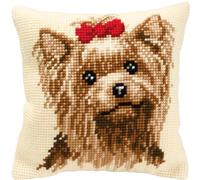 Vervaco pN - 0008538 vER coussin à broder au point de croix en forme de yorkshire terrier, Design #2