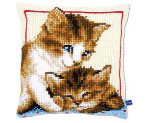 Vervaco PN-0149235 Coussin de Chaton Espiègles Ensemble Point de Croix Coton Multicolore 34,29 x 3 x 354 cm