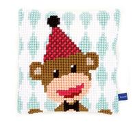 Vervaco PN-0153901 Coussin Singe du Cirque Point de Croix Coton Coton Multicolore 60 x 3 x 937 cm