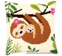 Vervaco PN-0179231 Faultier II Coussin pré-imprimé en coton Multicolore 40 x 40 cm