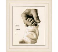 VERVACO Point De Croix Compté DIY Cadeau Bebe Naissance Personnalisé Bonheur DE BÉBÉ Tableau Complet Kit De Broderie Loisir Créatif Maison Décoration ca. 18 x 24 cm Cross Stitch, Cotton, Multicolore