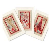 Vervaco Point De Croix Compté Kit Carte De Voeux Complet Set (lot de 3) SYMBOLES DE NOËL De Broderie Loisir Créatif Maison Decoration Cadeau DIY ca. 10,5 x 15 cm Counted Cross Stitch Embroidery