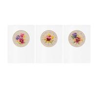 VERVACO Point De Croix Compté Kit Carte De Voeux Complet Set (lot de 3) VIOLETTES De Broderie Loisir Créatif Maison Decoration Cadeau DIY ca. 10,5 x 15 cm Counted Cross Stitch Embroidery
