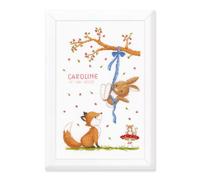 VERVACO Point De Croix Compté Kit DIY Cadeau Bebe Naissance Personnalisé AMIS FORESTIERS Tableau Complet Kit De Broderie Loisir Créatif Maison Décoration ca. 24 x 36 cm Cross Stitch