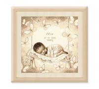 VERVACO Point De Croix Compté Kit DIY Cadeau Bebe Naissance Personnalisé BÉBÉ DANS UN HAMAC Tableau Complet Kit De Broderie Loisir Créatif Maison Décoration ca. 28 x 28 cm Cross Stitch