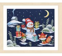 VERVACO Point De Croix Compté Kit DIY Cadeau Bebe Naissance Personnalisé Diversión en la nieve Tableau Complet Kit De Broderie Loisir Créatif Maison Décoration ca. 27 x 21 cm Cross Stitch Embroidery