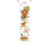 Vervaco Point De Croix Compté Kit DIY Cadeau Mesure De La Hauteur Enfant A LA FERME II Tableau Complet Kit De Broderie Loisir Créatif Maison Décoration ca. 18 x 70 cm Cross Stitch Height Chart