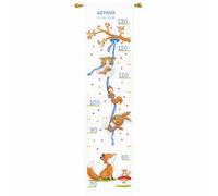 Vervaco Point De Croix Compté Kit DIY Cadeau Mesure De La Hauteur Enfant AMIS FORESTIERS Tableau Complet Kit De Broderie Loisir Créatif Maison Décoration ca. 18 x 70 cm Cross Stitch Height Chart